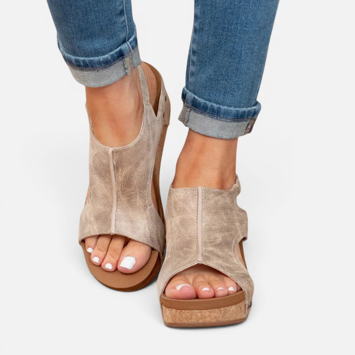 Duvrier | Women's Suede Wedge Sandals