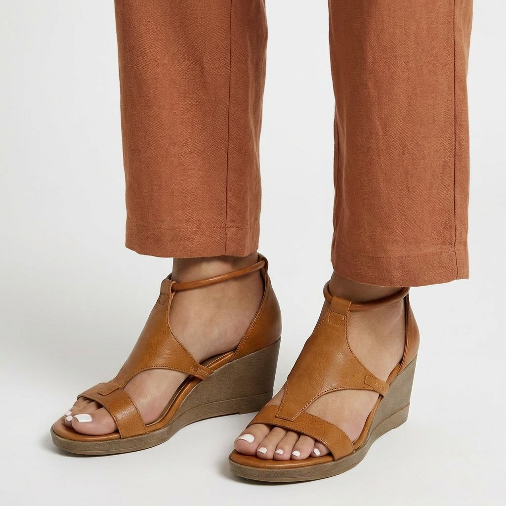 Duvrier | Women’s Comfortable Wedge Sandals - Leather Summer Shoes