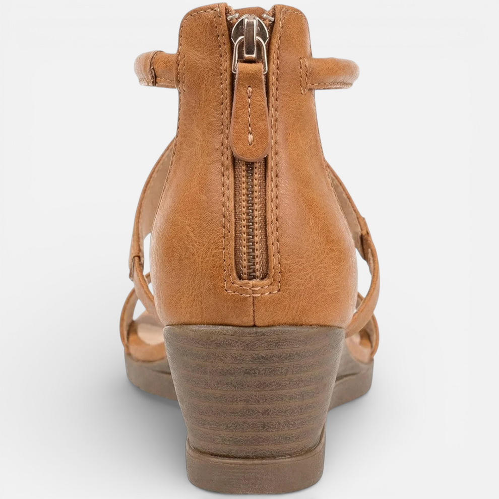 Duvrier | Women’s Comfortable Wedge Sandals - Leather Summer Shoes